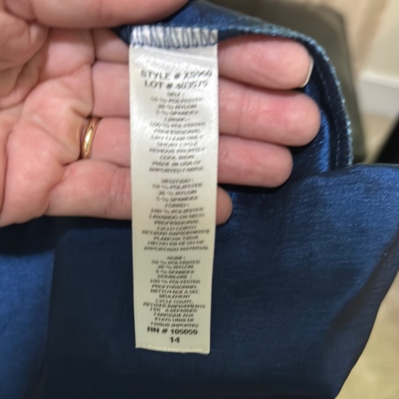 Blue Asymmetrical Ruffled Dress - Picture 6 of 6